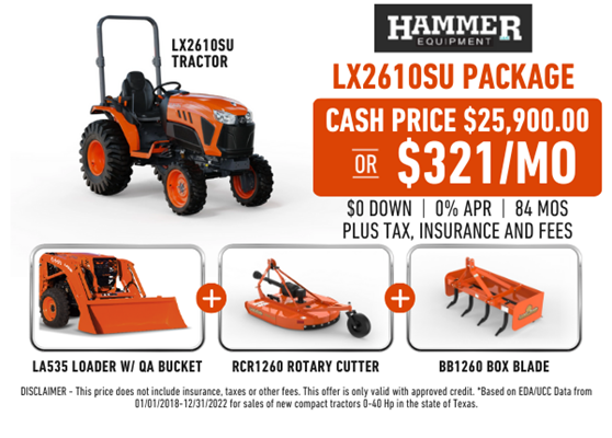 LX2610SU Hammer Tractor Package updated 4-9